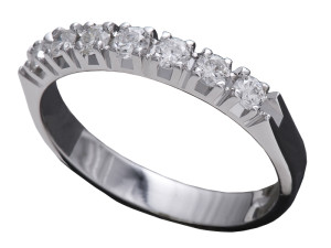 102 - Anello classico in oro bianco e diamanti naturali