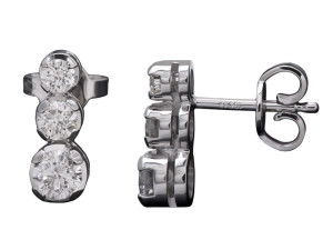 3006 – Orecchini punto luce in oro bianco e diamanti naturali