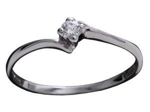 7003 - Anello classico in oro bianco e diamanti naturali