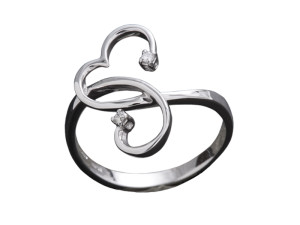 977 - Anello in oro bianco e diamanti naturali