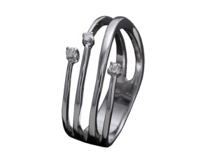 978- Anello in oro bianco e diamanti naturali
