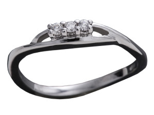 979 - Anello in oro bianco e diamanti naturali