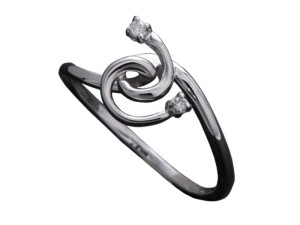 985 - Anello in oro bianco e diamanti naturali