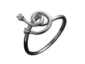 986 - Anello in oro bianco e diamanti naturali
