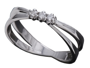 990 - Anello in oro bianco e diamanti naturali