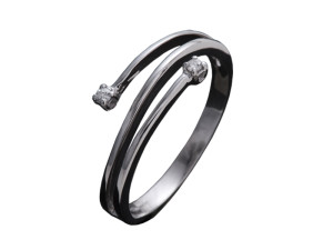 992 - Anello in oro bianco e diamanti naturali