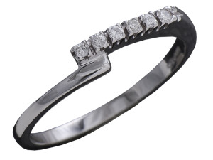 995 - Anello in oro bianco e diamanti naturali