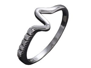 996 - Anello in oro bianco e diamanti naturali