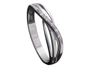 997 - Anello in oro bianco e diamanti naturali
